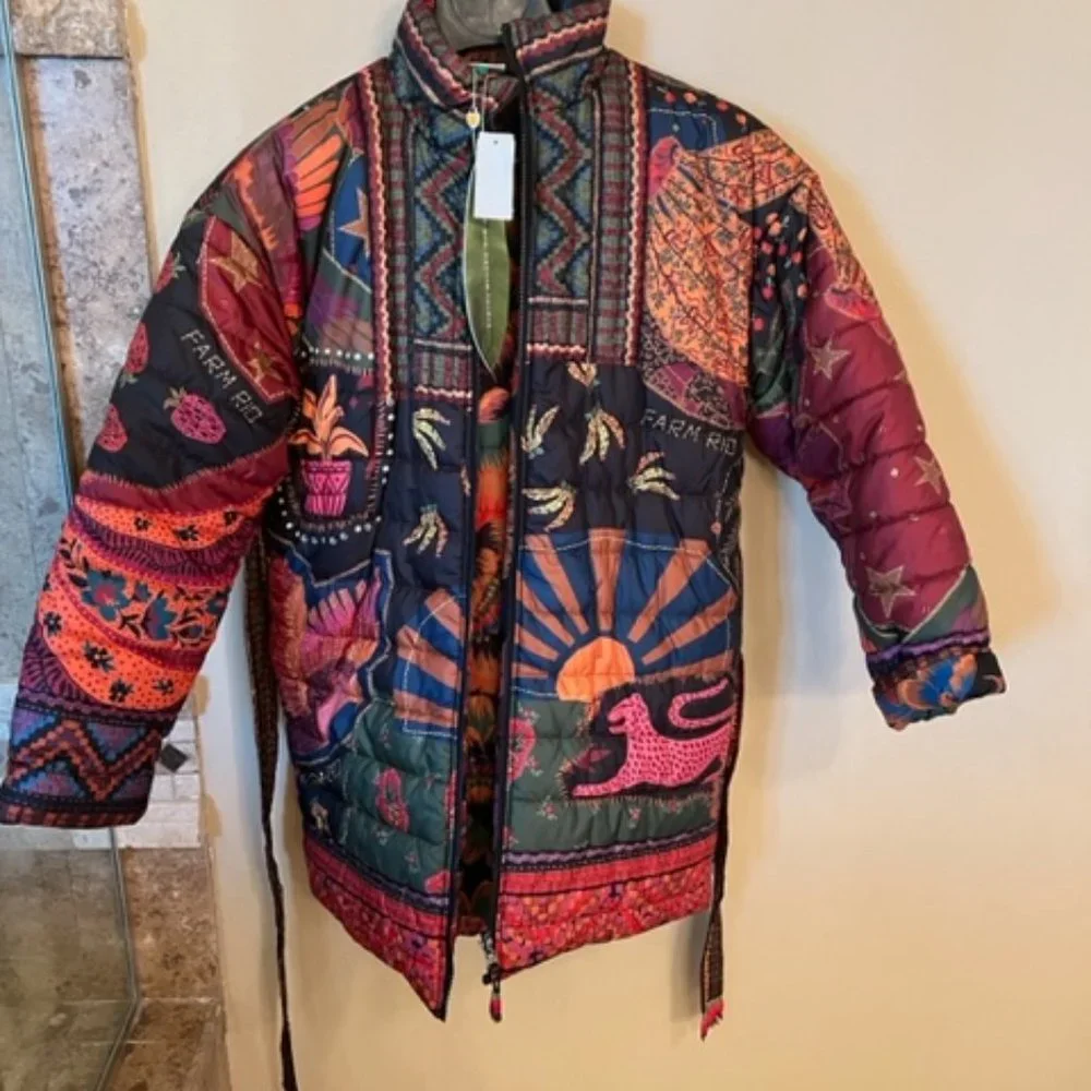 Crazy Mix Reversible Puffer Jacket- small- New- might be the lowest one for sal